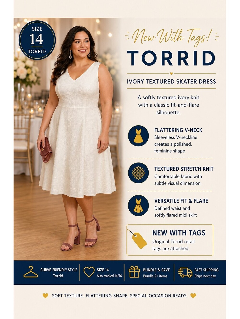 New With Tags | Torrid Sz (14/16) | Skater Dress Sleeveless Fit & Flare